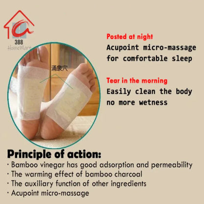 100% Merbal & Gentle Ingredient Detox Foot Pads nt (1 BOX = 20 PATCHES-BUY 1 GET 3 FREE)
