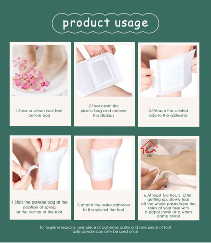 100% Merbal & Gentle Ingredient Detox Foot Pads nt (1 BOX = 20 PATCHES-BUY 1 GET 3 FREE)